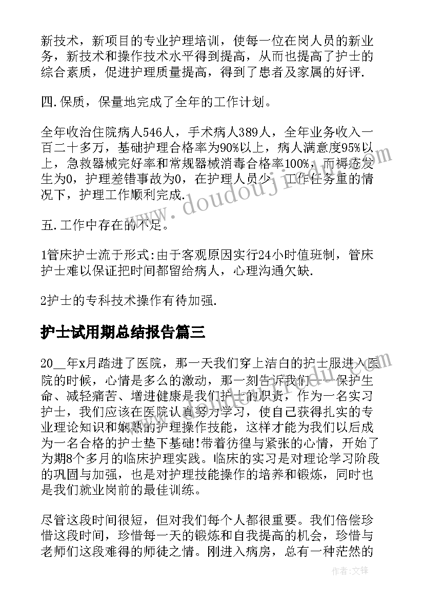 2023年护士试用期总结报告(优秀8篇)