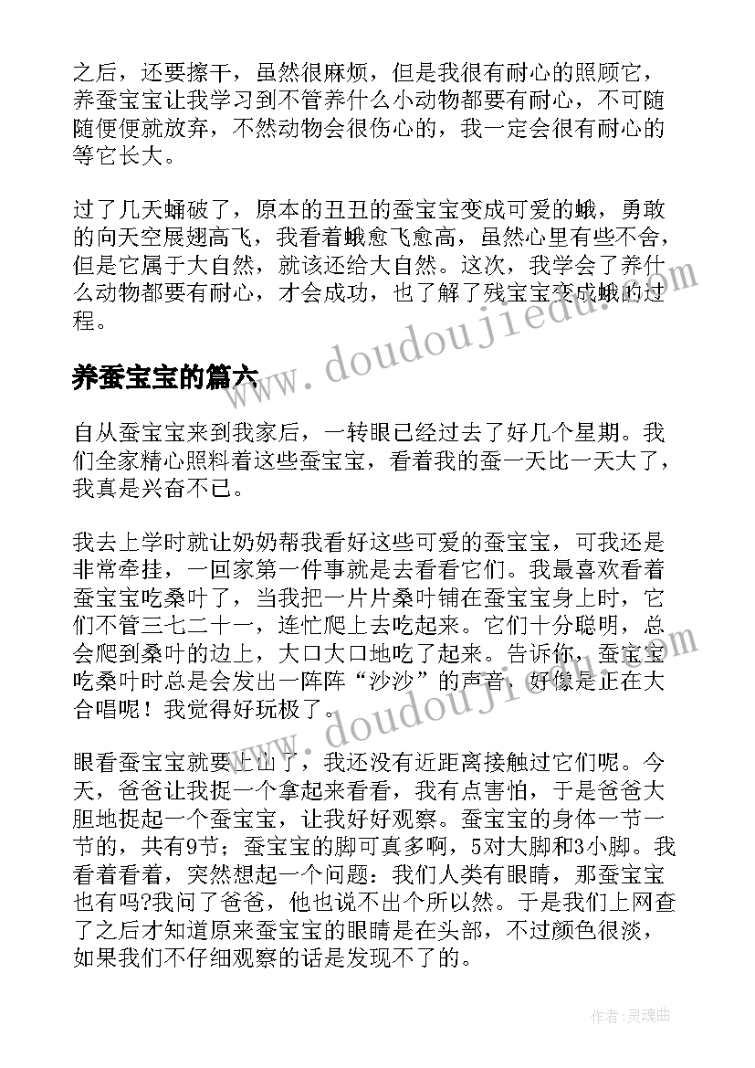 2023年养蚕宝宝的 养蚕宝宝日记(通用8篇)