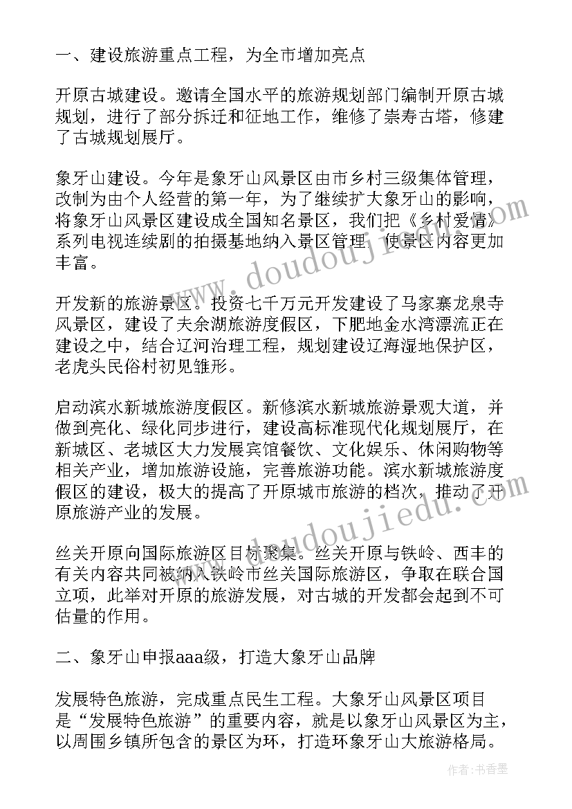 旅游方面年度工作总结(优质11篇)