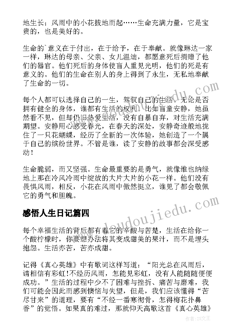 2023年感悟人生日记(精选8篇)