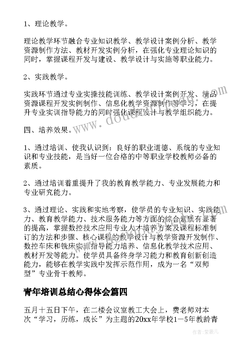 最新青年培训总结心得体会 青年教师培训总结(汇总11篇)