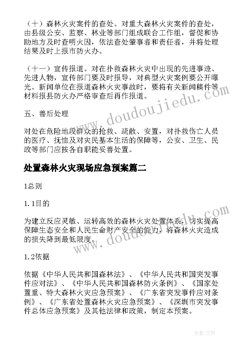 2023年处置森林火灾现场应急预案(汇总8篇)