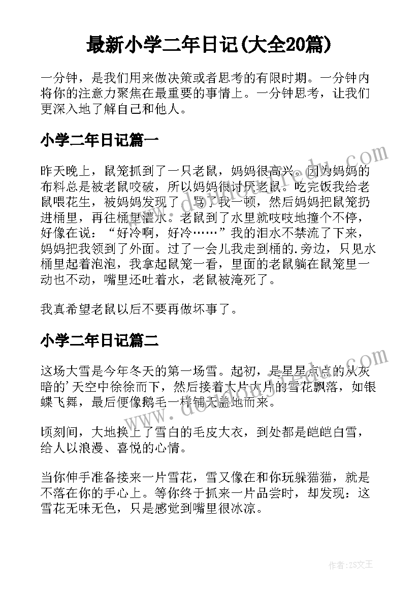 最新小学二年日记(大全20篇)