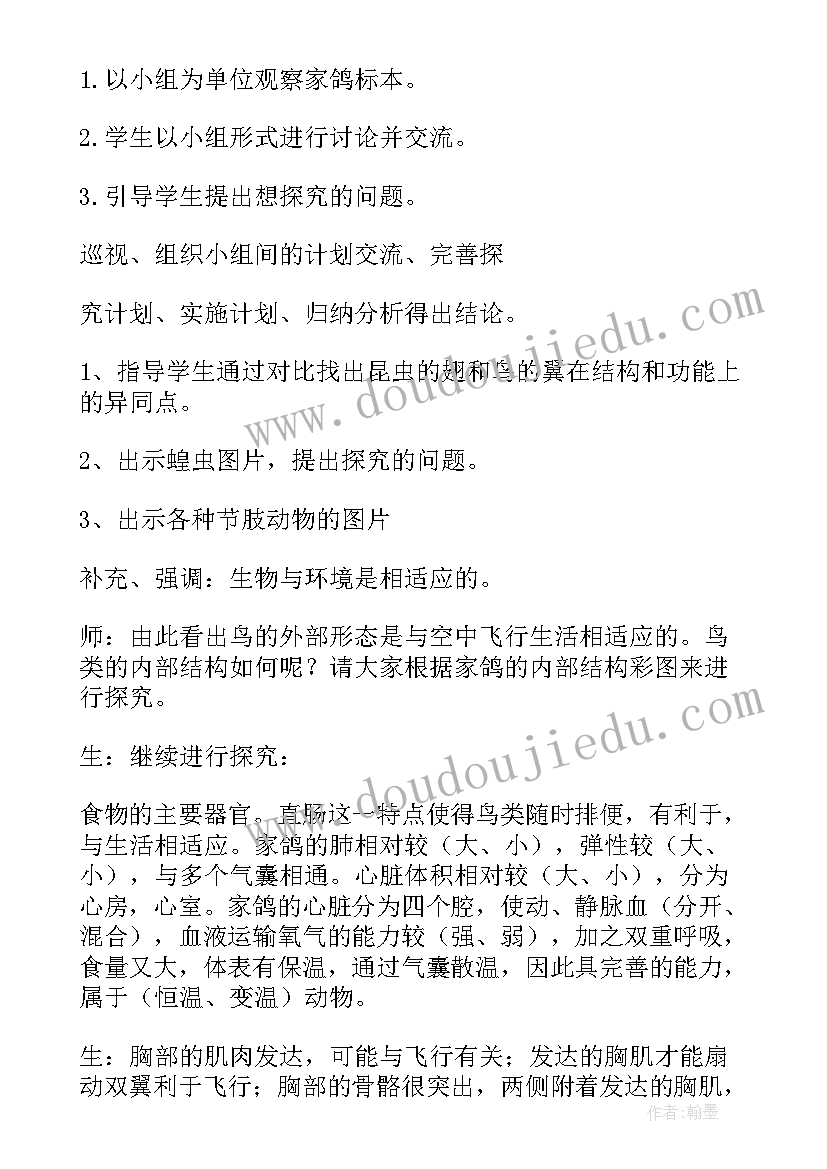 最新空中飞行的动物教案反思(精选8篇)