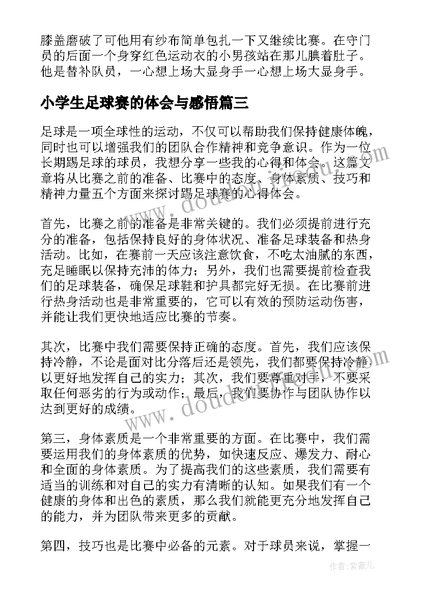 2023年小学生足球赛的体会与感悟(大全8篇)