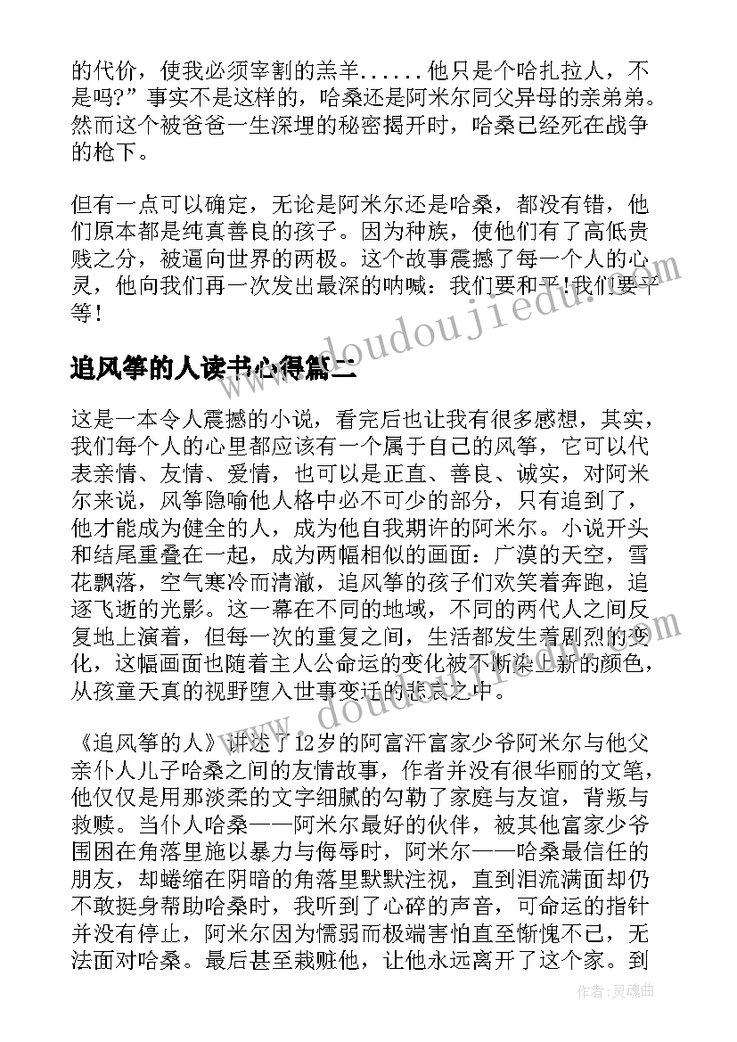 2023年追风筝的人读书心得 追风筝的人心得体会(通用20篇)