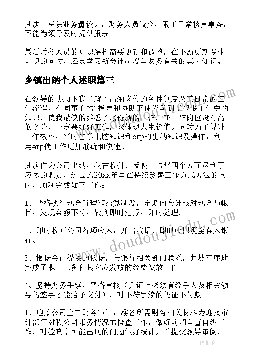 2023年乡镇出纳个人述职 出纳年终个人工作总结(精选9篇)