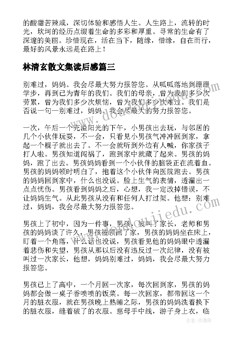 最新林清玄散文集读后感(通用13篇)