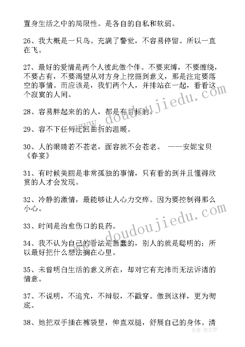 2023年安妮宝贝经典语录短句(大全8篇)