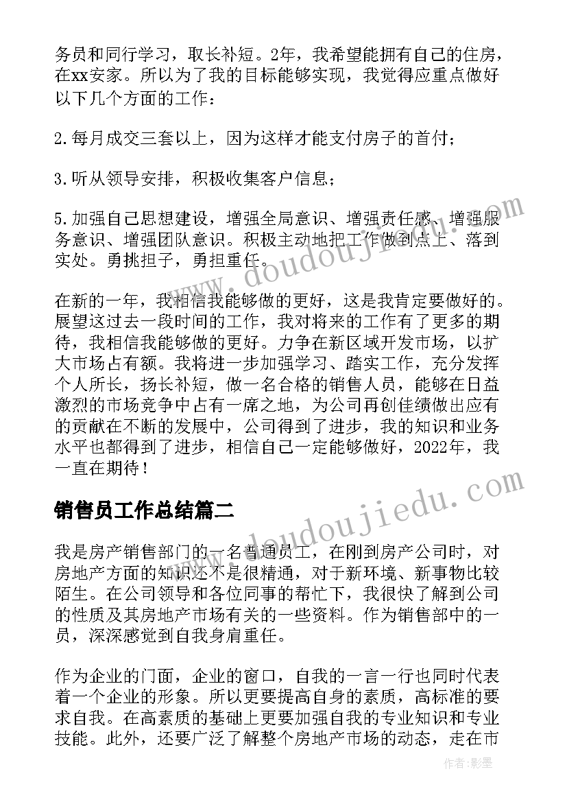 2023年销售员工作总结(汇总8篇)