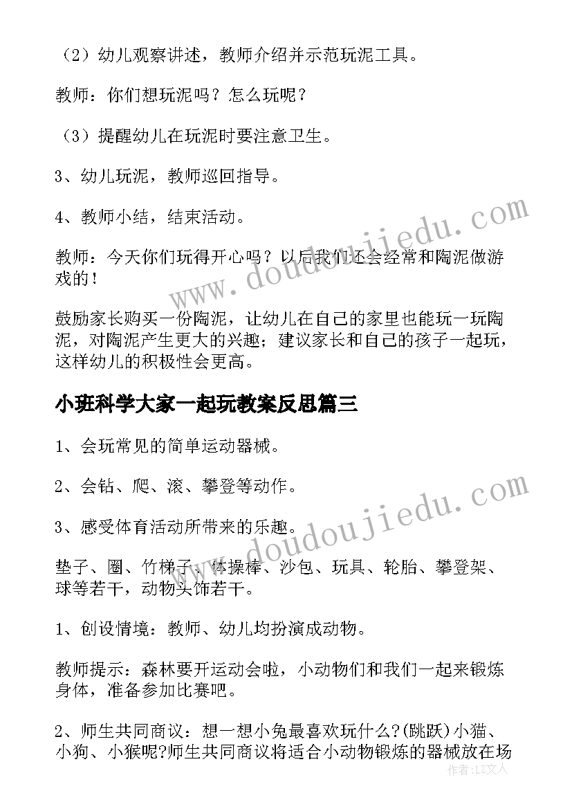 2023年小班科学大家一起玩教案反思(汇总8篇)