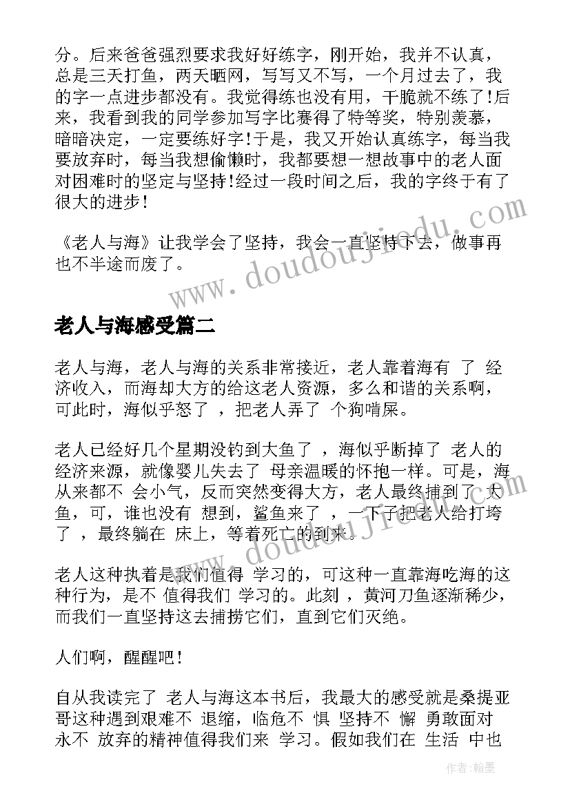 最新老人与海感受 老人与海读书心得及感悟(大全16篇)