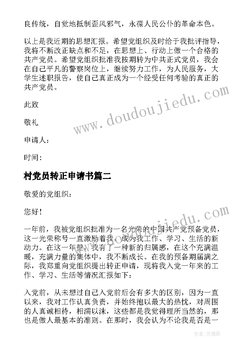 2023年村党员转正申请书 党员转正申请书版(通用8篇)