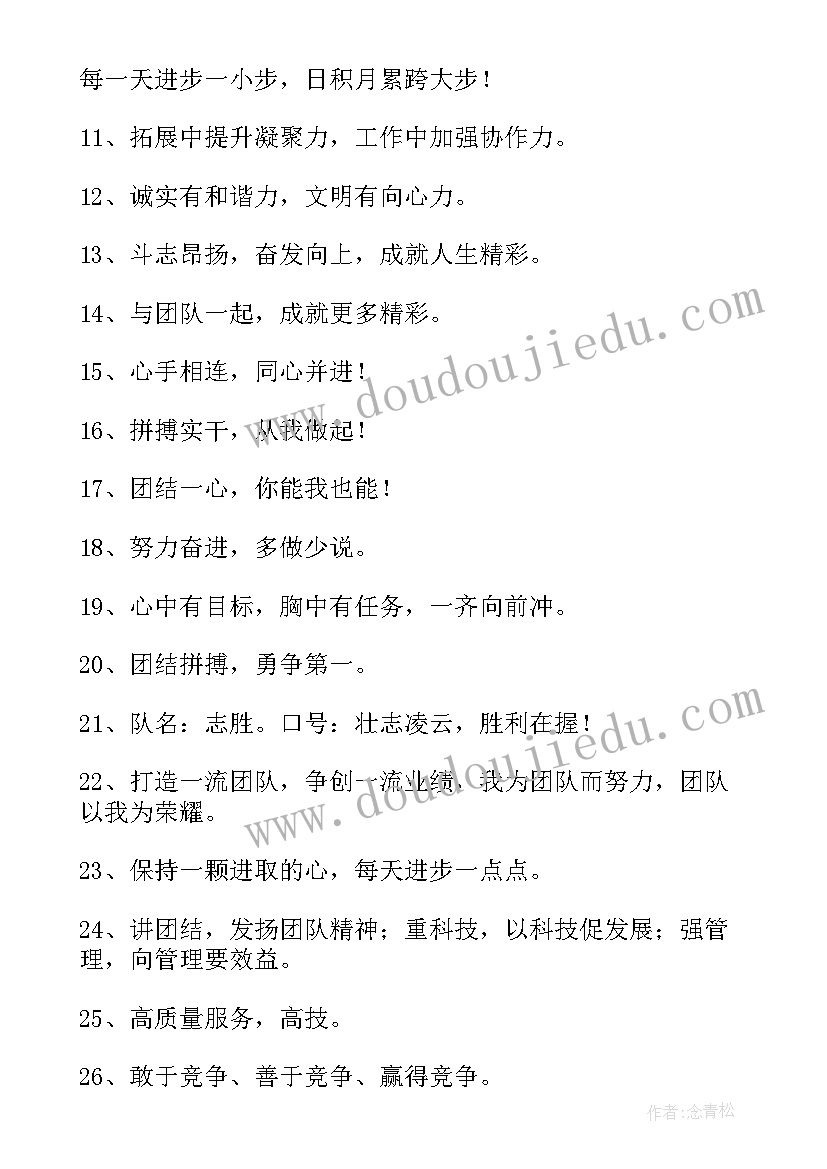 经典团队口号(汇总16篇)