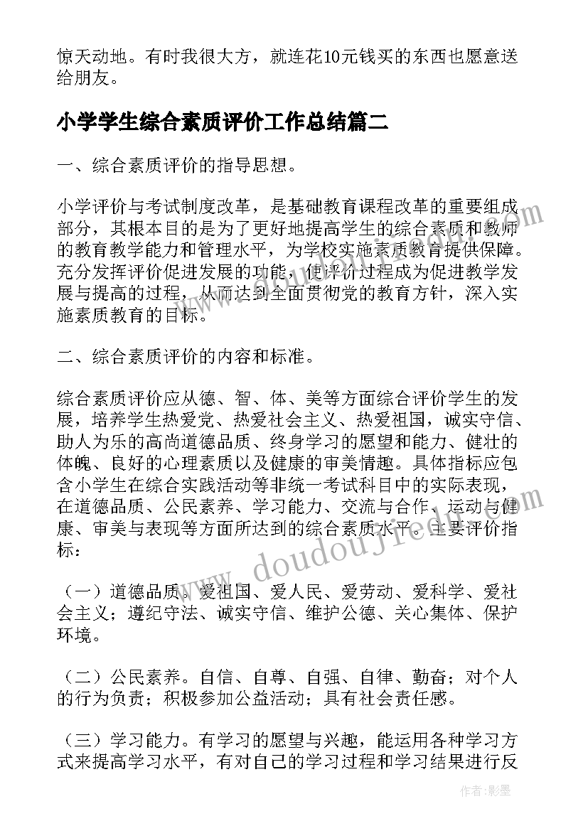 2023年小学学生综合素质评价工作总结 小学生综合素质评价(通用14篇)