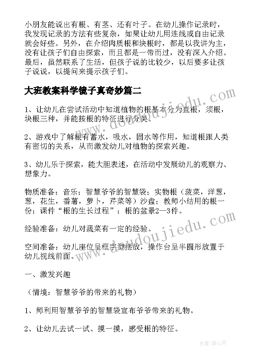 2023年大班教案科学镜子真奇妙(模板10篇)