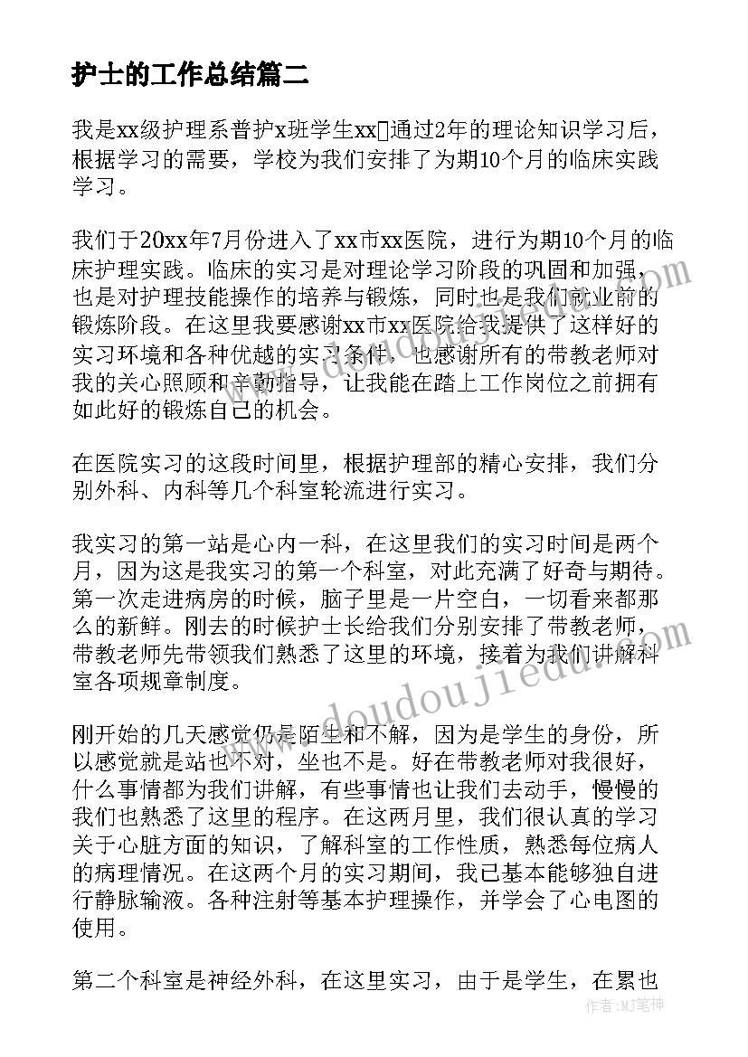 2023年护士的工作总结(大全16篇)