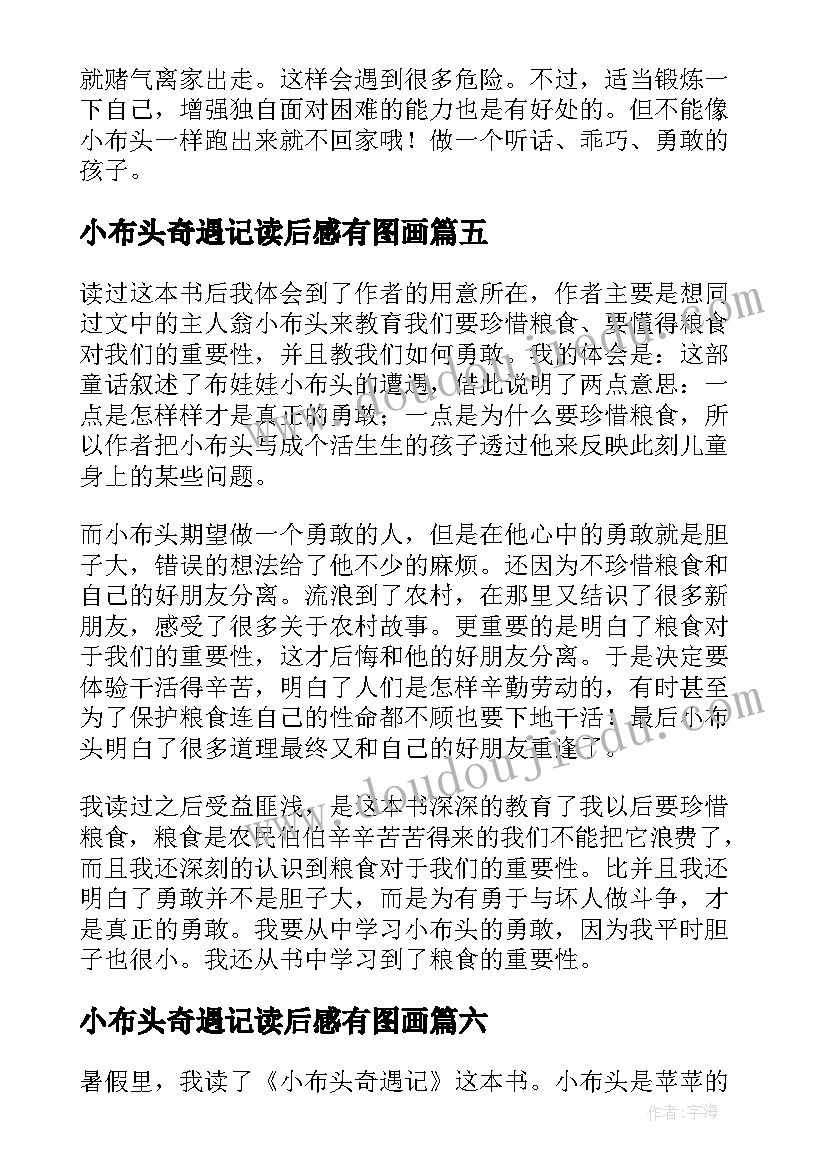 2023年小布头奇遇记读后感有图画 寒假阅读小布头奇遇记心得体会(精选8篇)