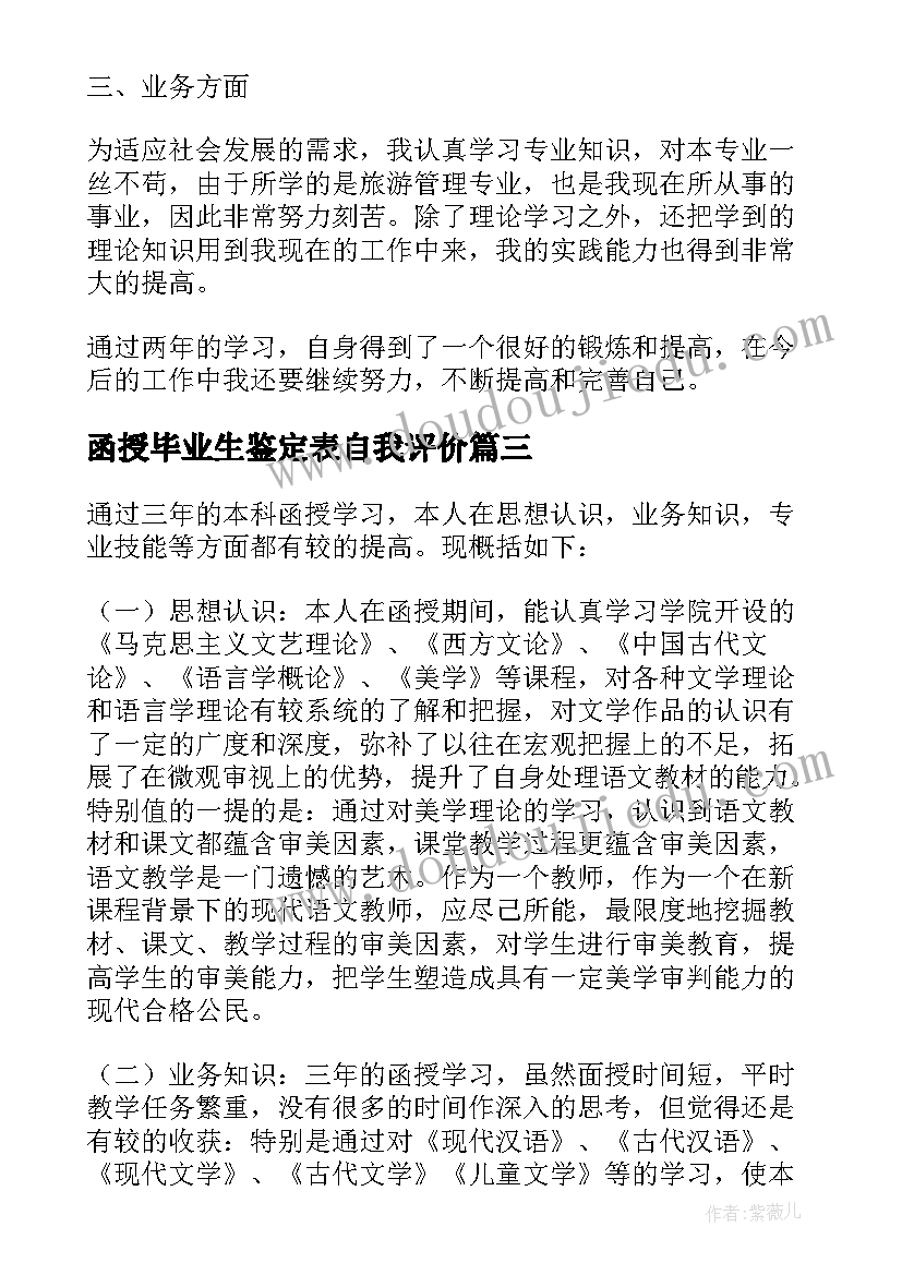 最新函授毕业生鉴定表自我评价 函授毕业生自我鉴定(实用15篇)