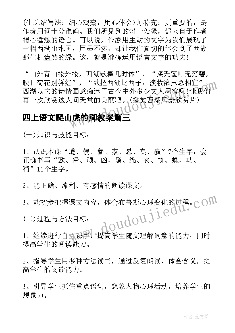 2023年四上语文爬山虎的脚教案(精选13篇)