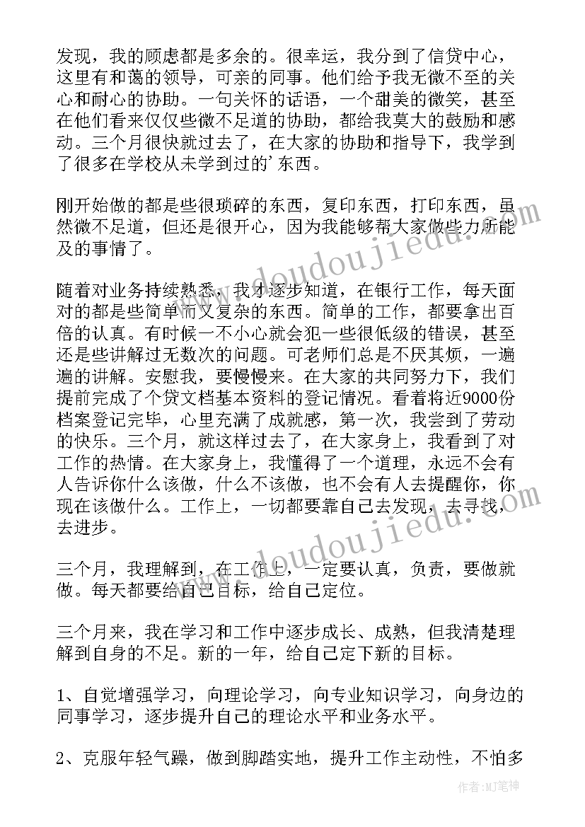 银行新入行员工总结(模板19篇)