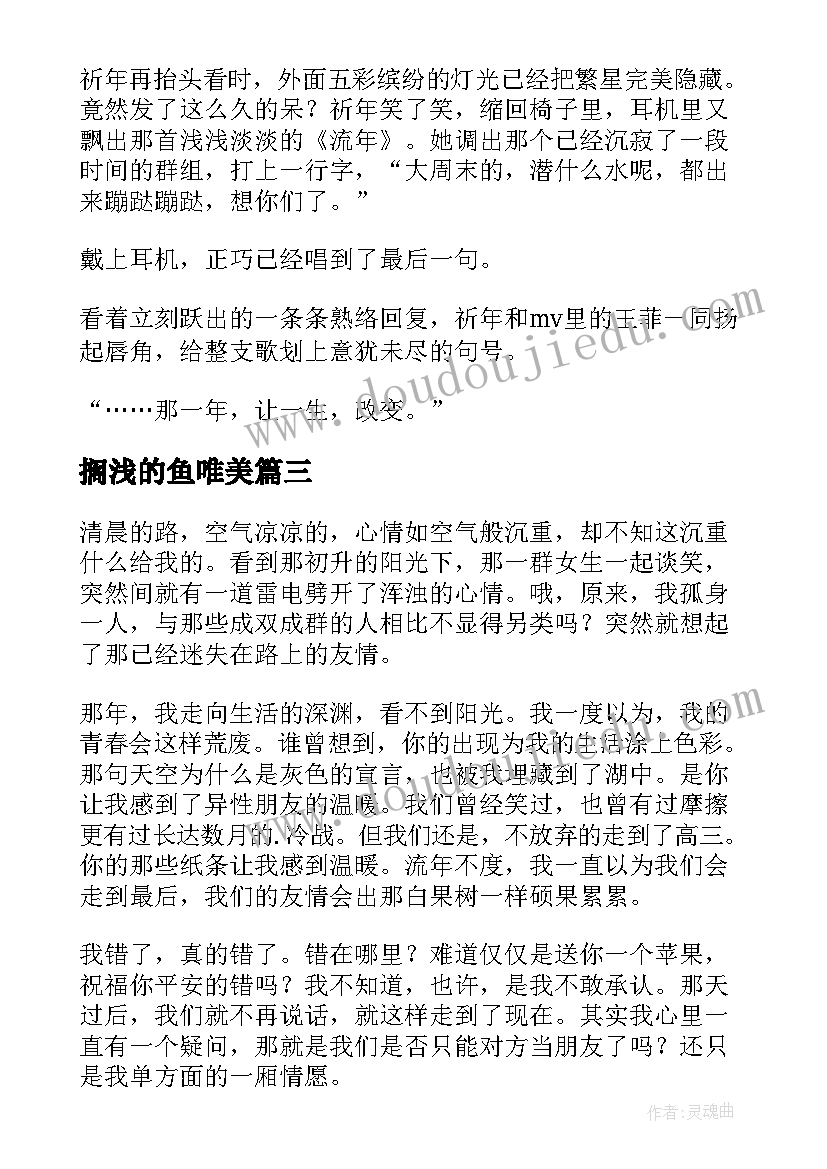 搁浅的鱼唯美 流光终把我们搁浅的散文(汇总8篇)