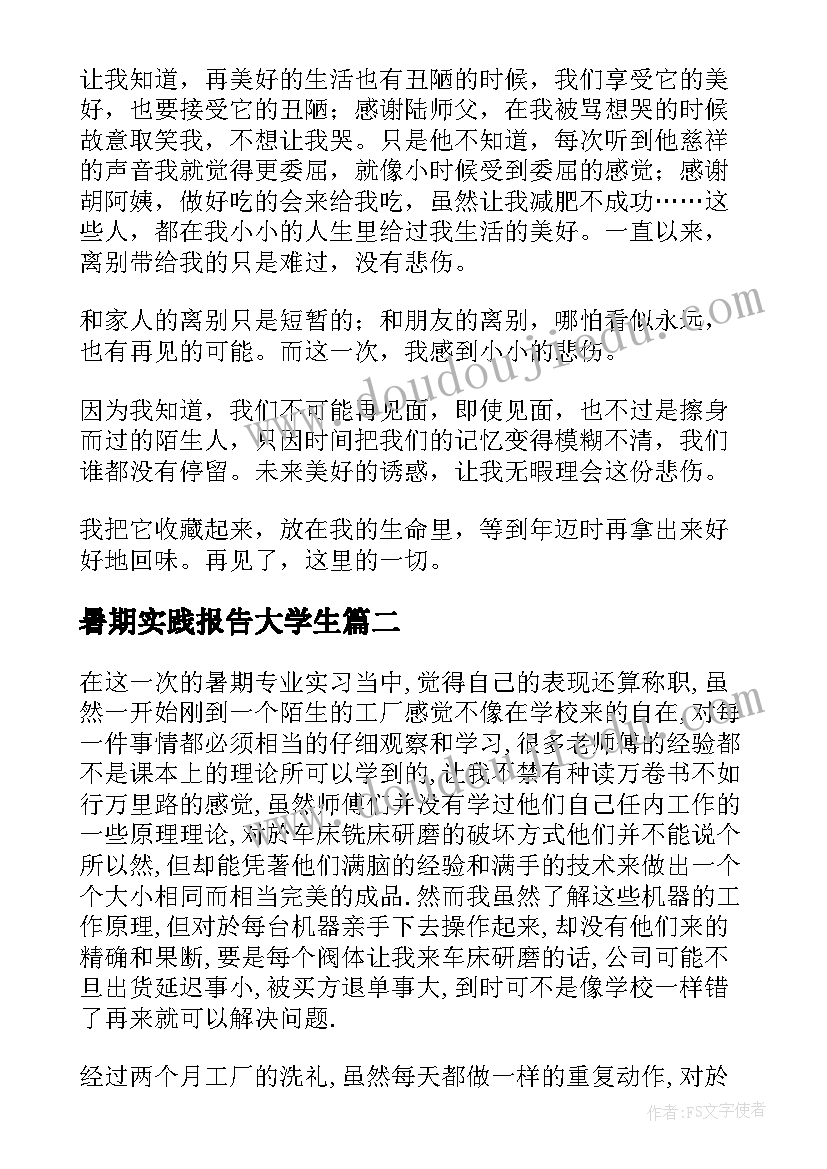 暑期实践报告大学生(精选8篇)