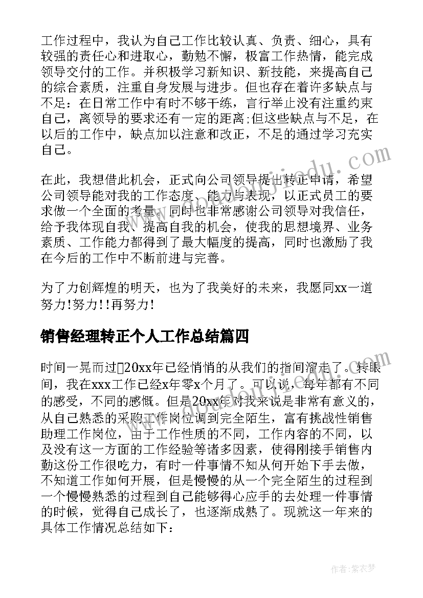 2023年销售经理转正个人工作总结(大全18篇)