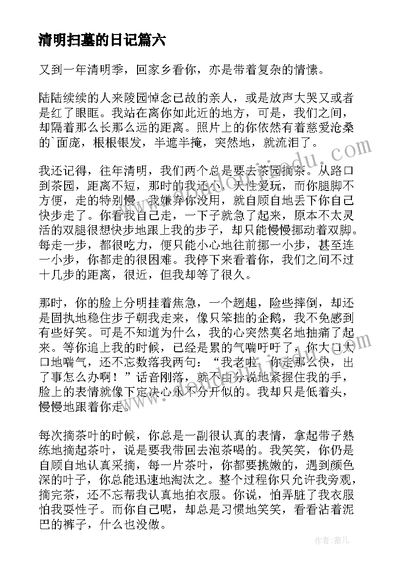 2023年清明扫墓的日记 清明扫墓日记(模板16篇)