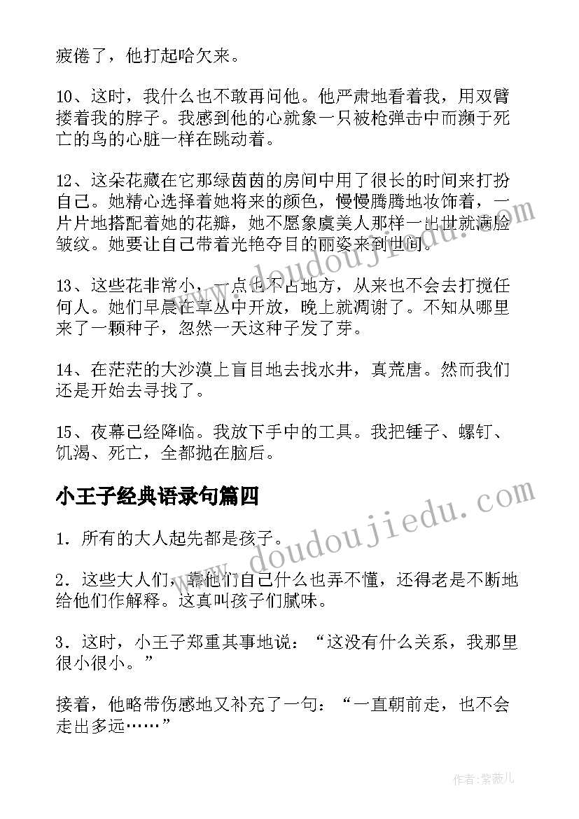 小王子经典语录句(优质19篇)