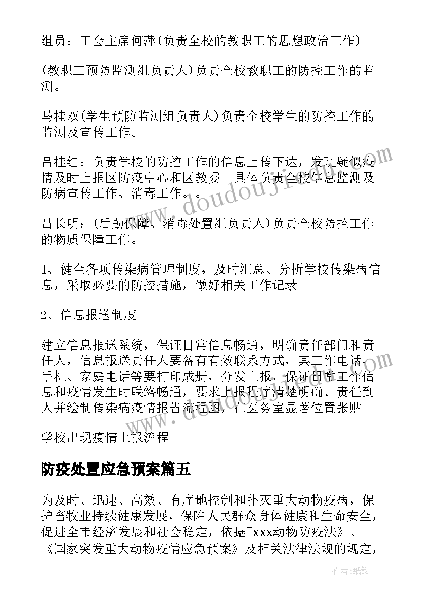 防疫处置应急预案(优质8篇)