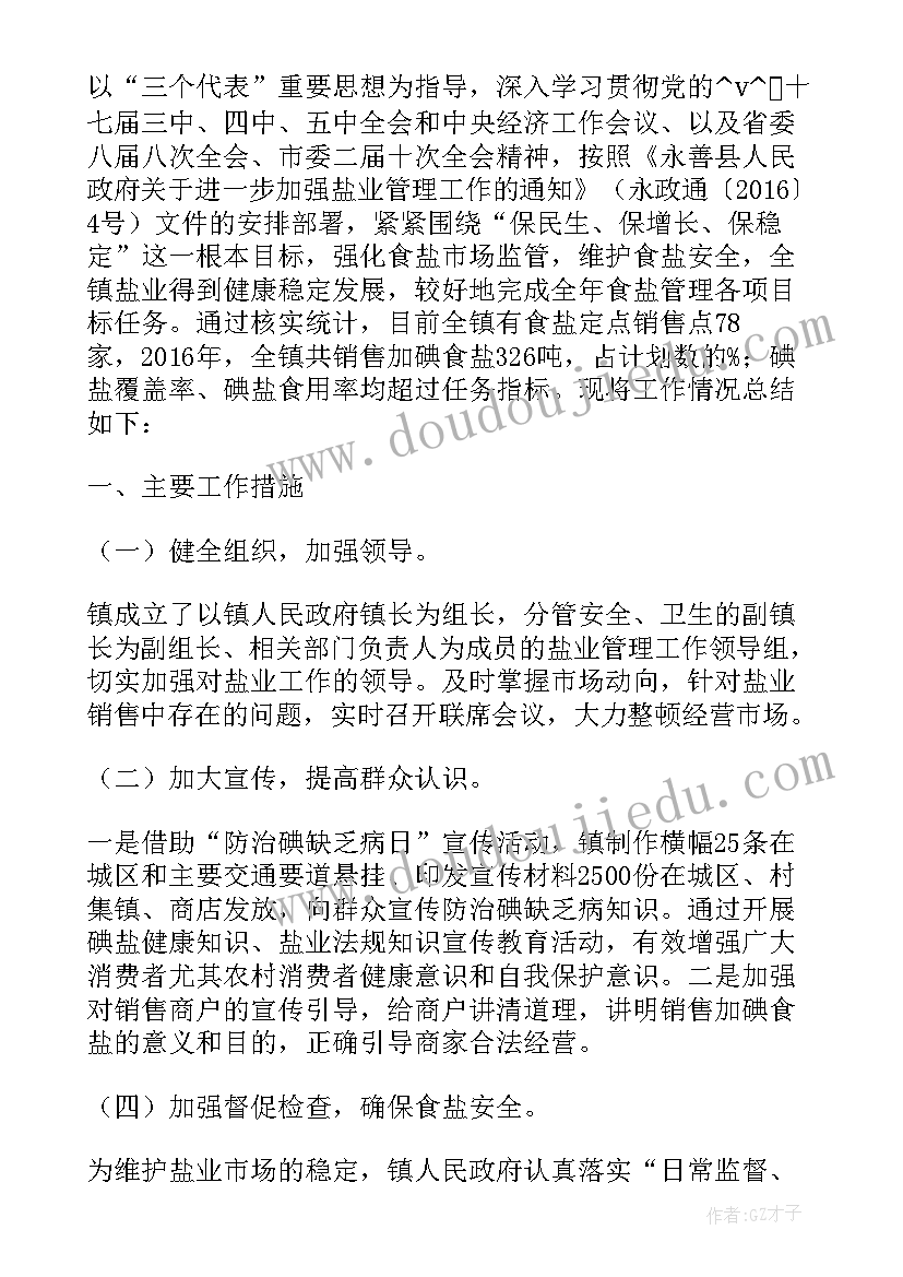 2023年盐业工作总结和未来计划(通用8篇)