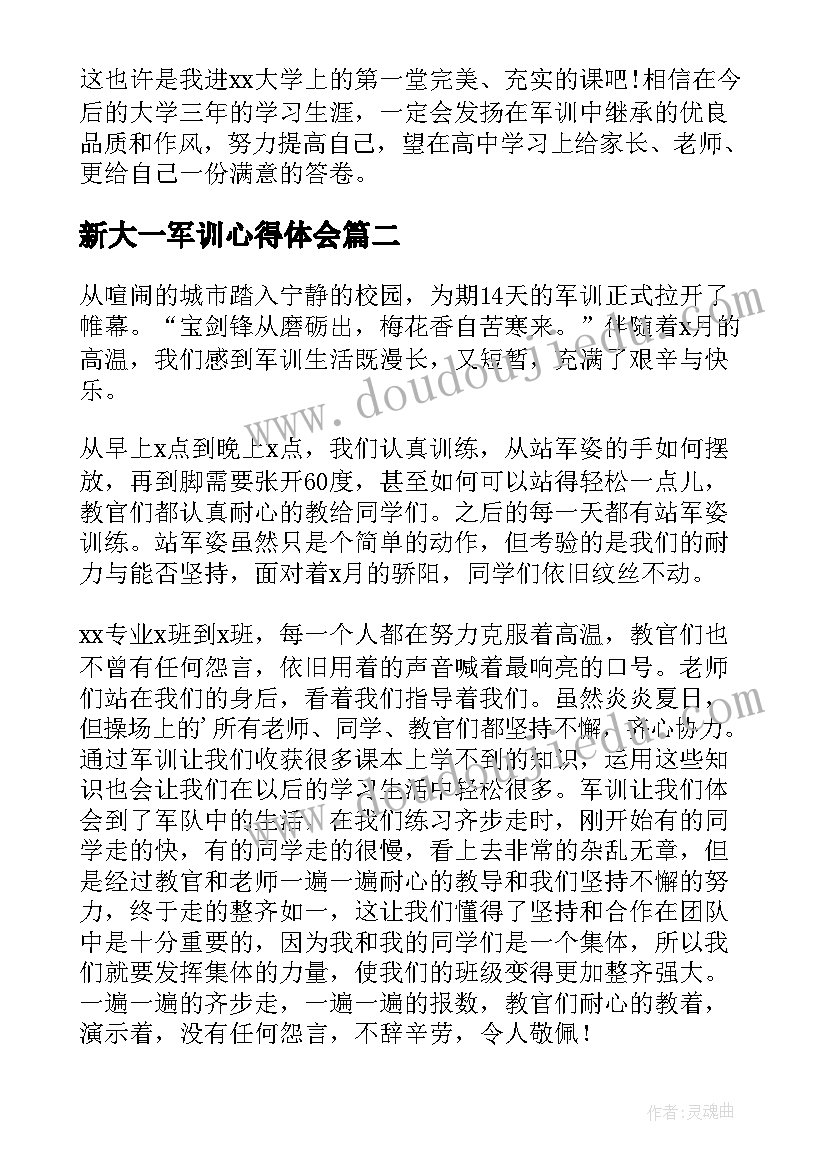 新大一军训心得体会 大一新生军训心得体会(精选12篇)