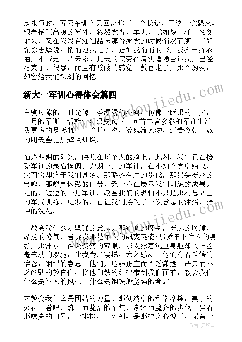 新大一军训心得体会 大一新生军训心得体会(精选12篇)