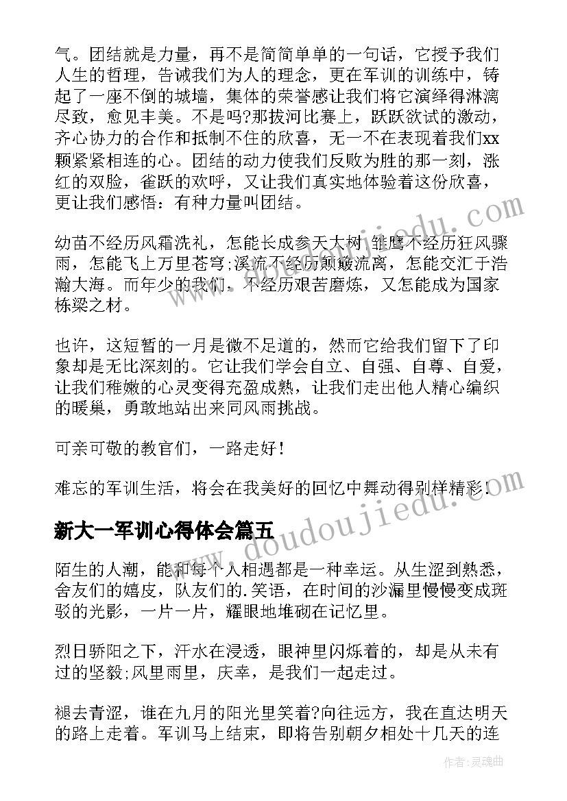 新大一军训心得体会 大一新生军训心得体会(精选12篇)