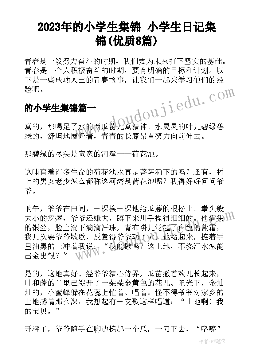 2023年的小学生集锦 小学生日记集锦(优质8篇)