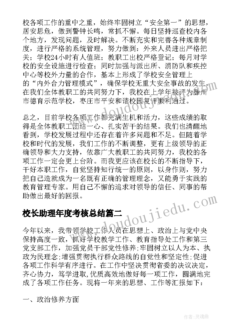 校长助理年度考核总结(通用10篇)