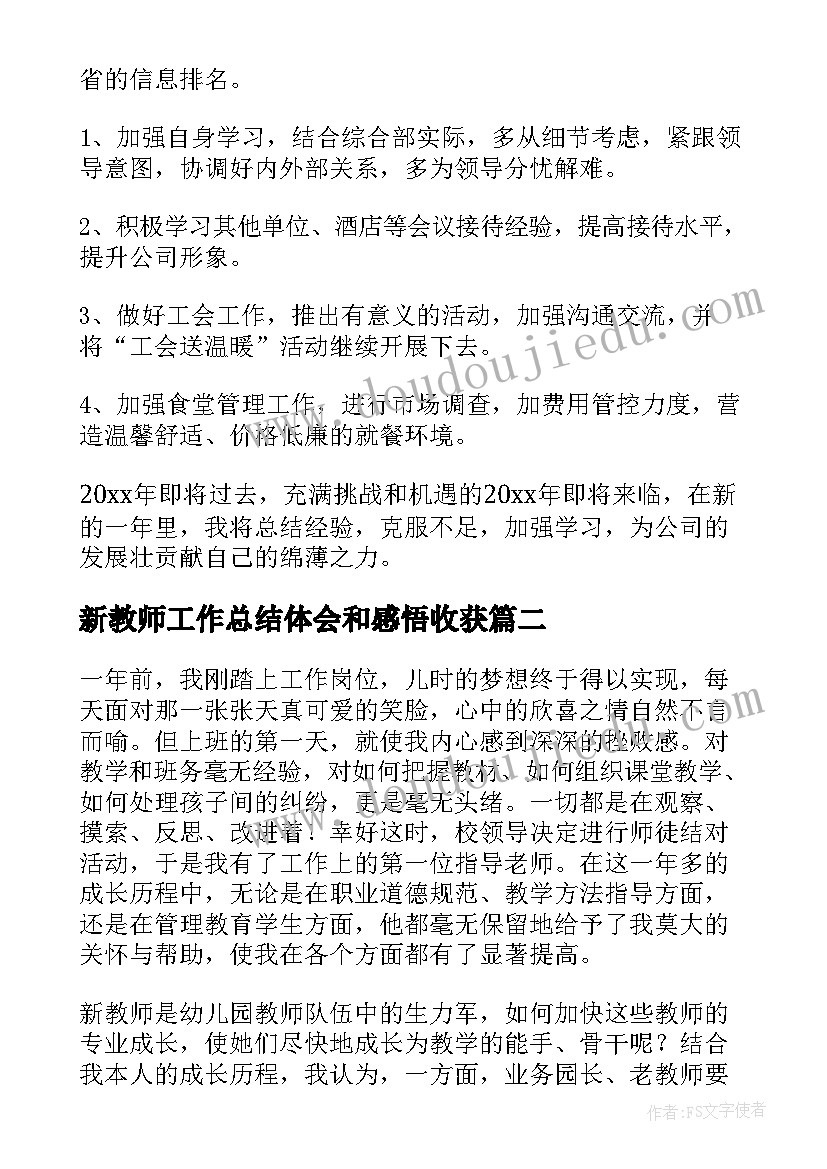 2023年新教师工作总结体会和感悟收获 新教师工作心得体会(通用15篇)