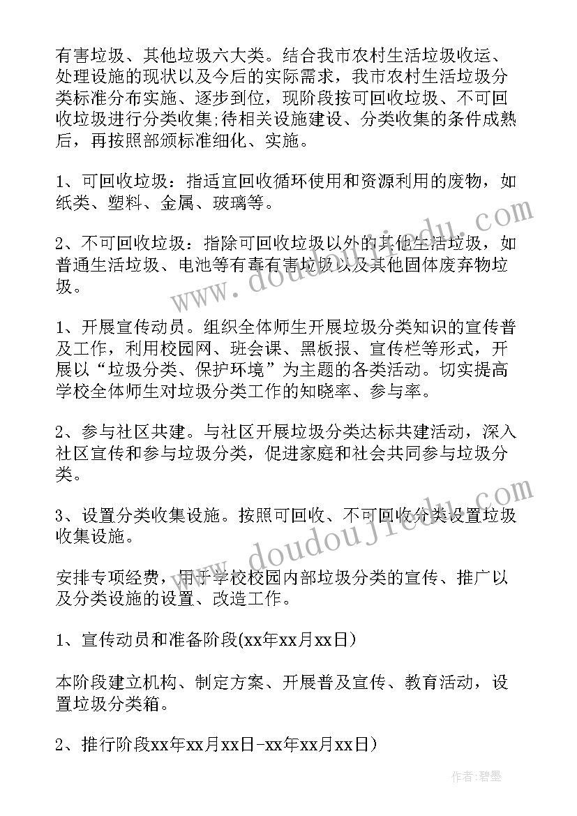 最新小区垃圾分类宣传活动策划方案(实用8篇)