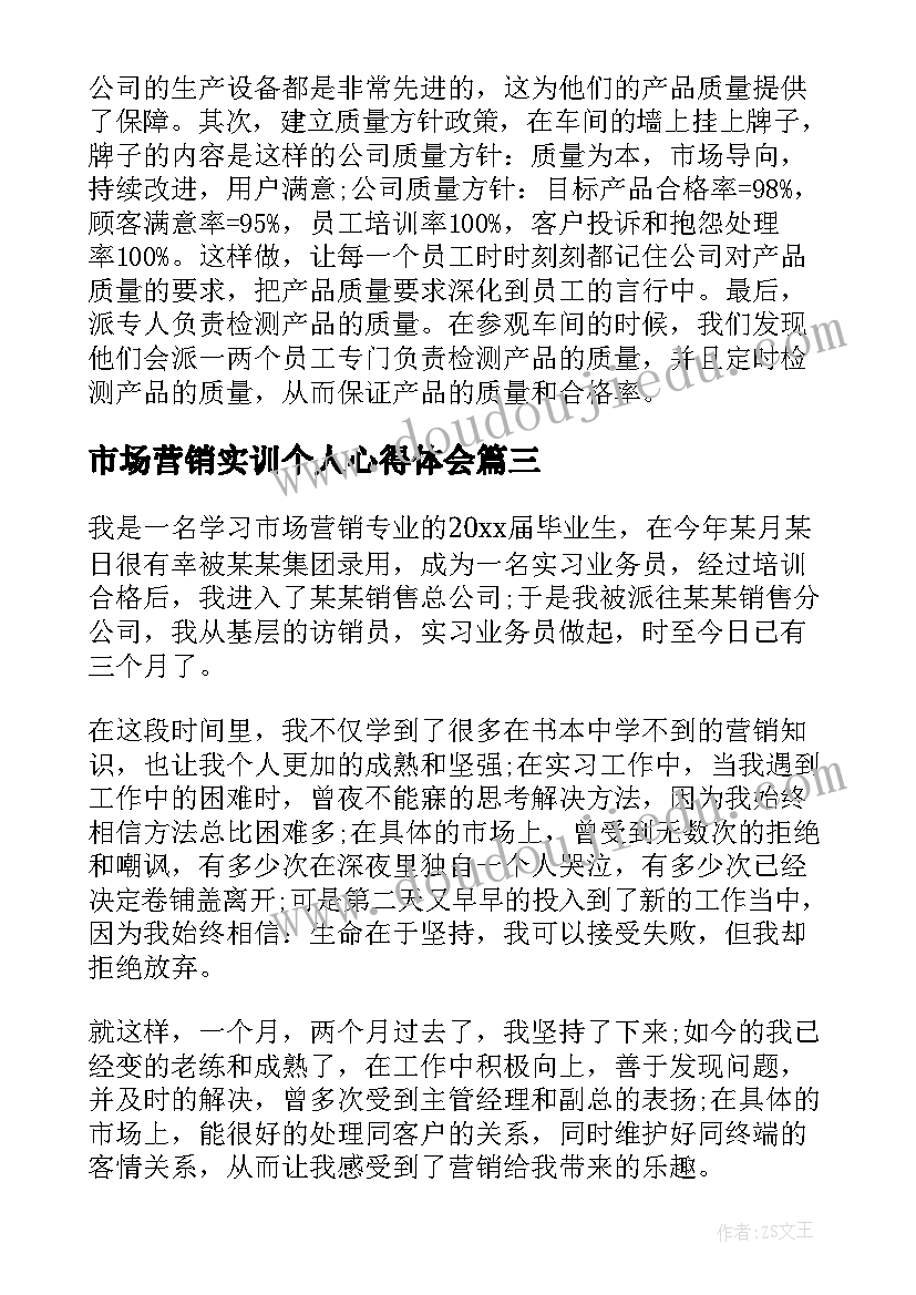 2023年市场营销实训个人心得体会(大全9篇)