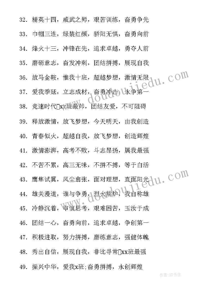 军训创意口号(实用8篇)