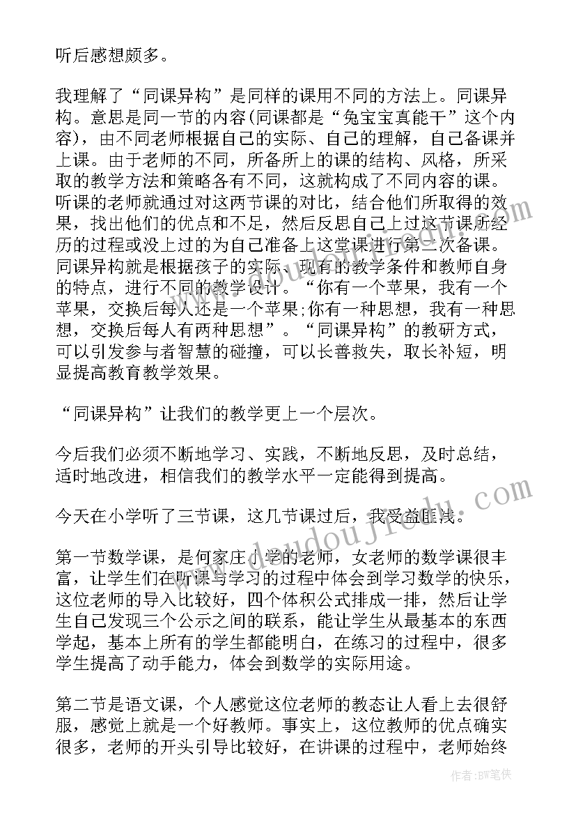 最新教师听课活动心得美文摘抄(大全8篇)