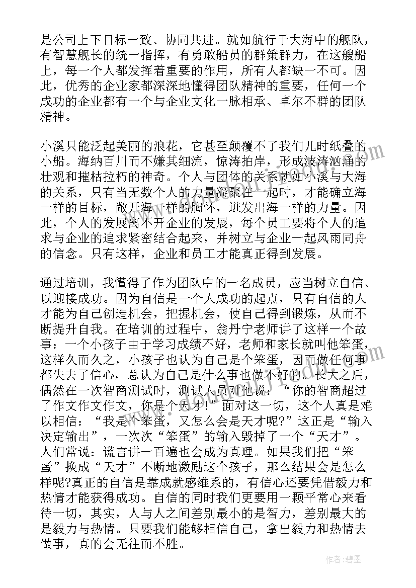 团队精神心得体会总结 团队精神心得体会(汇总13篇)