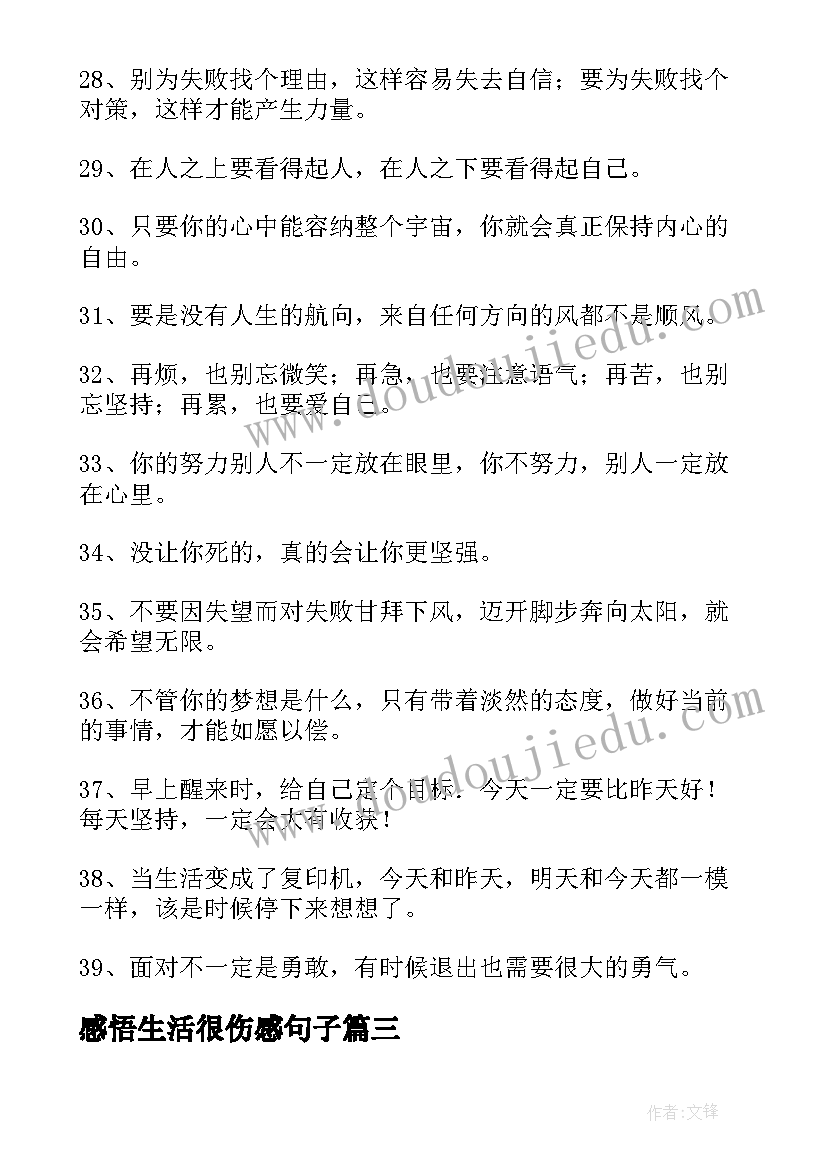 感悟生活很伤感句子(优质19篇)