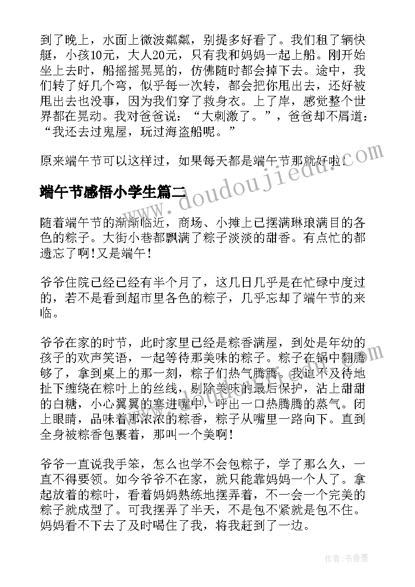 2023年端午节感悟小学生(模板8篇)