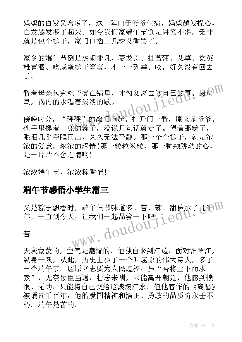 2023年端午节感悟小学生(模板8篇)