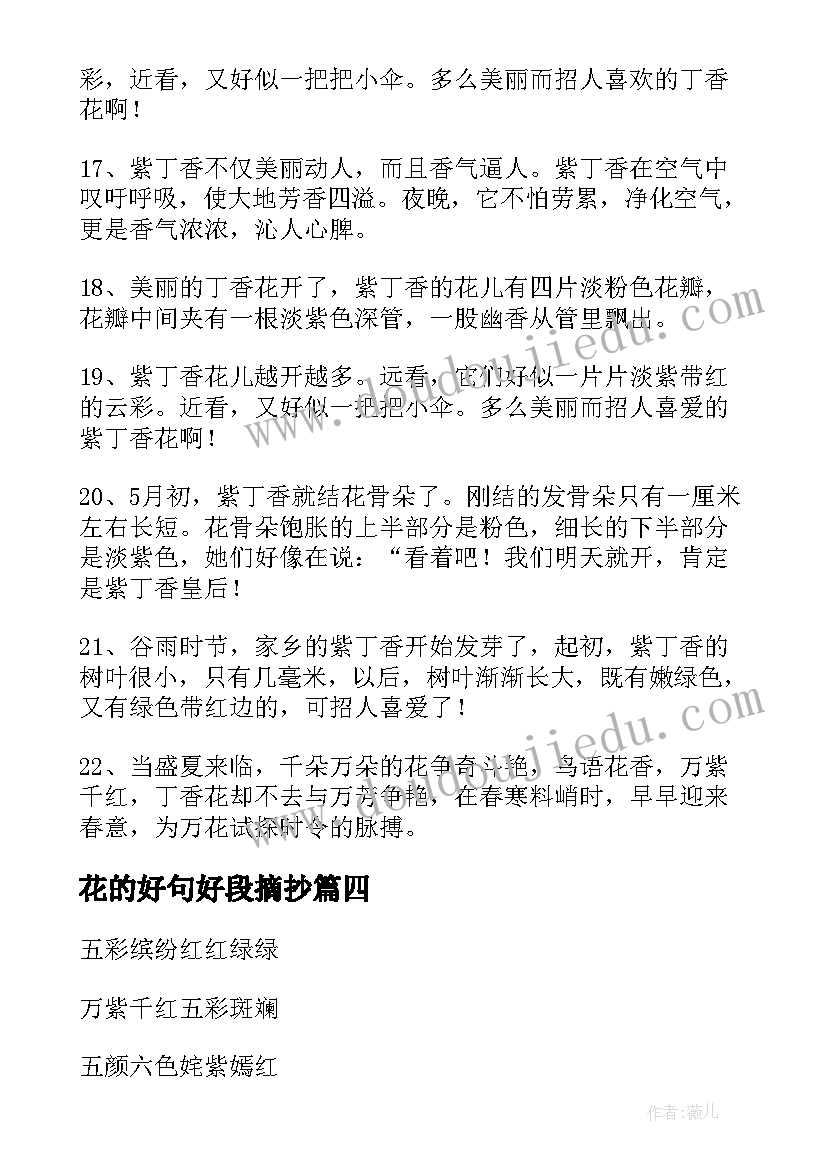 2023年花的好句好段摘抄(大全6篇)