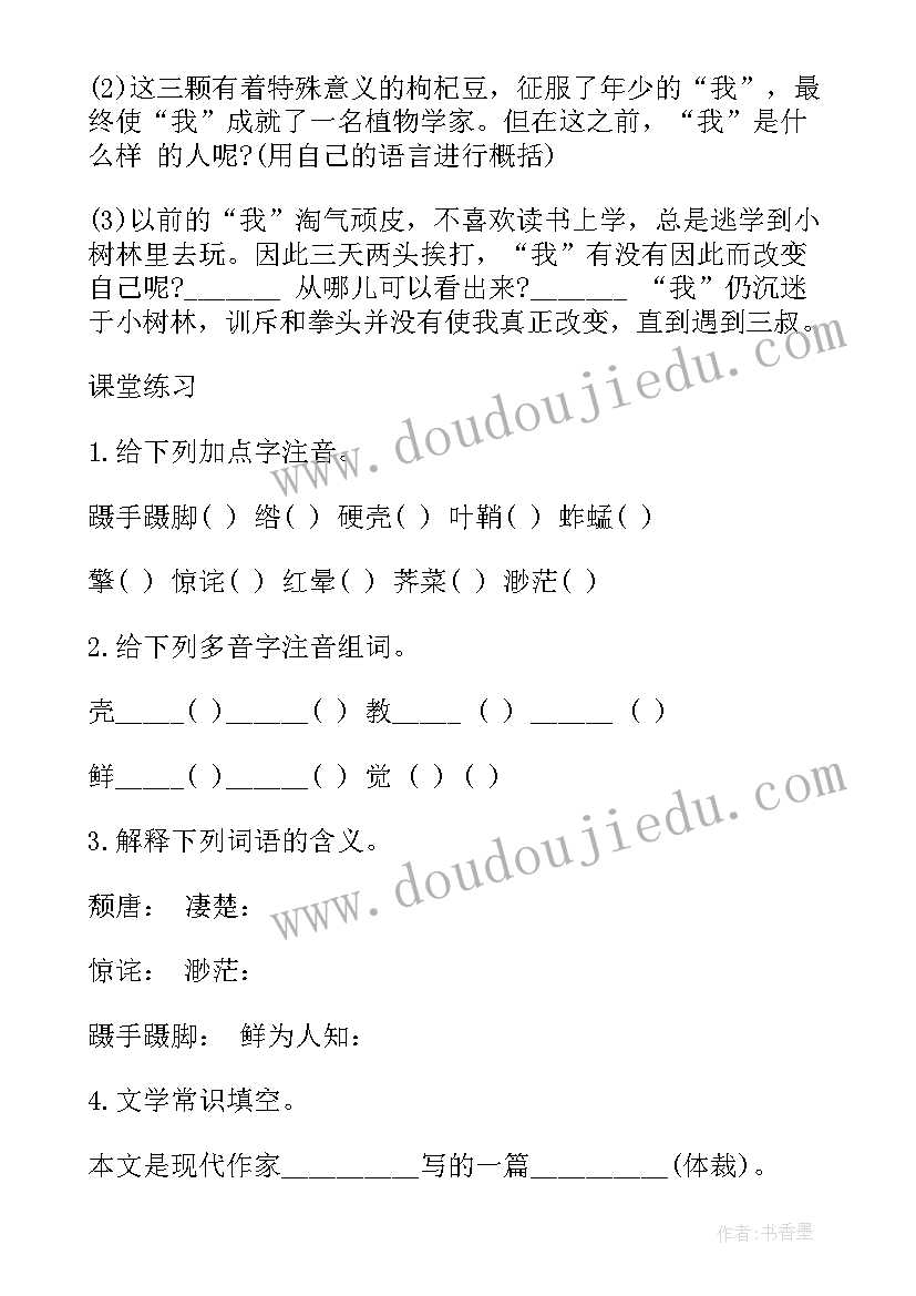 2023年三颗枸杞豆主要讲了 三颗枸杞豆教案设计(大全7篇)