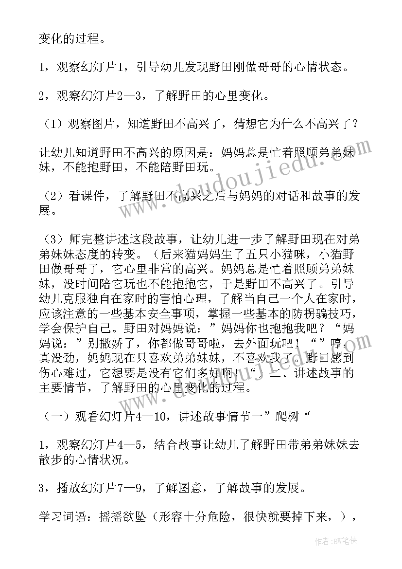 2023年大班语言活动我做哥哥了教案(实用8篇)