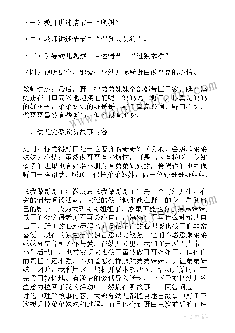 2023年大班语言活动我做哥哥了教案(实用8篇)